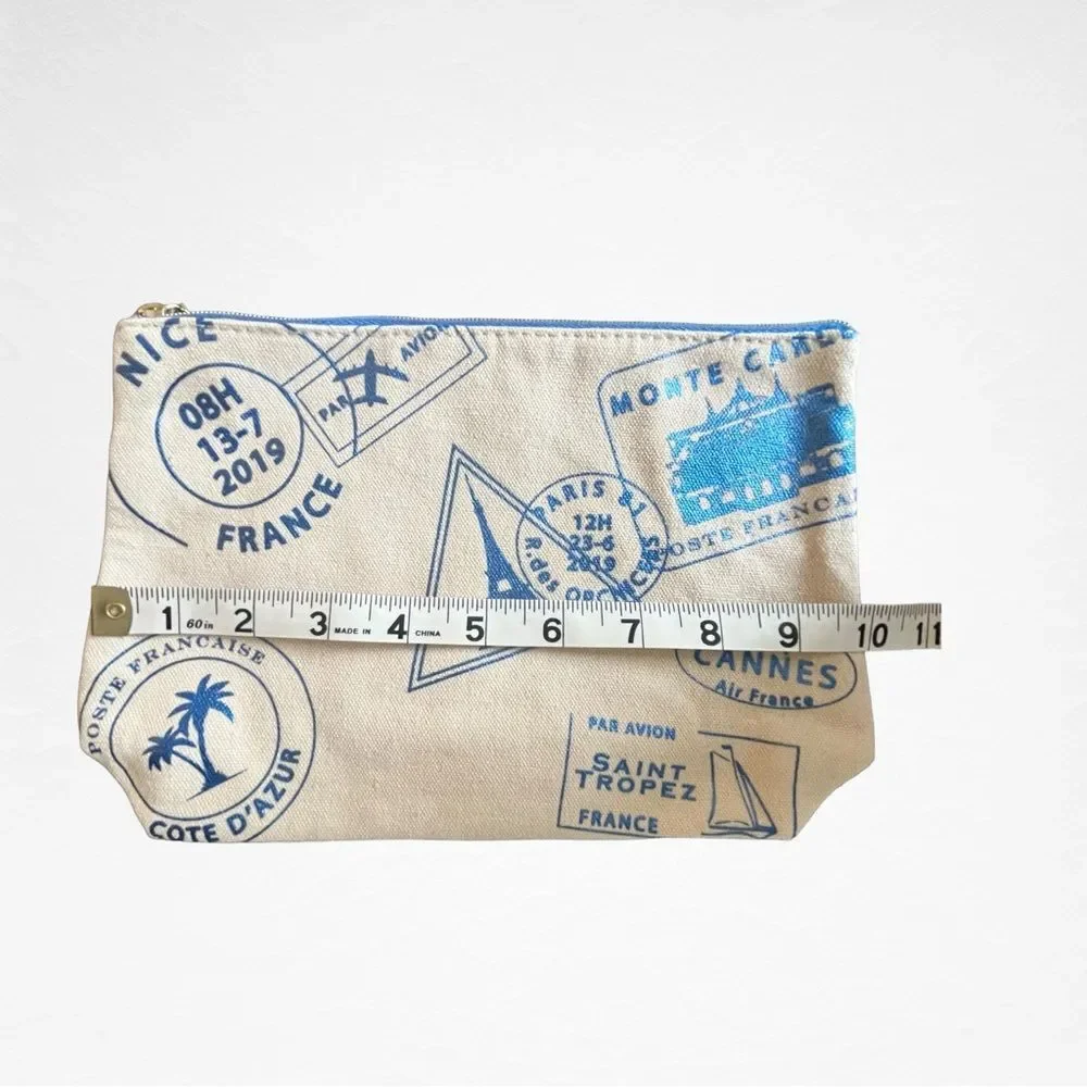 New LANCOME Canvas Travel Theme Cosmetic Bag